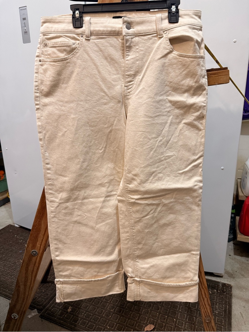 Talbots Off-White Straight-Leg Jeans